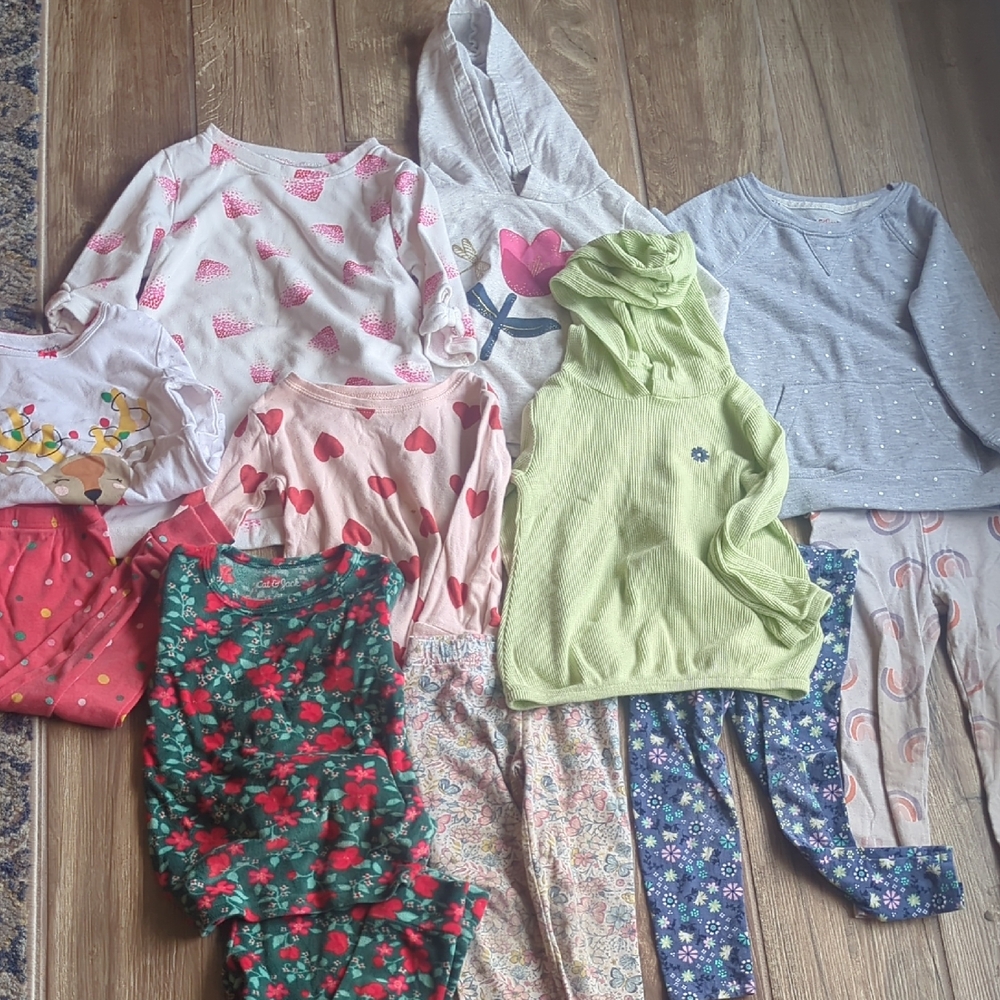 Carter's Kids Pajama Set - Pink, Green, Gray